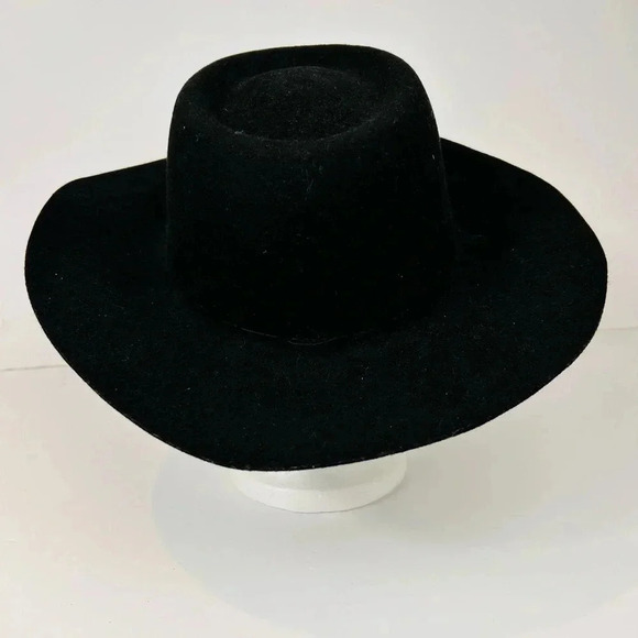 Felt Wool Cowboy Hat, S,  21.5”, Black, Stetson-Style, Western Country Festival - Picture 6 of 10